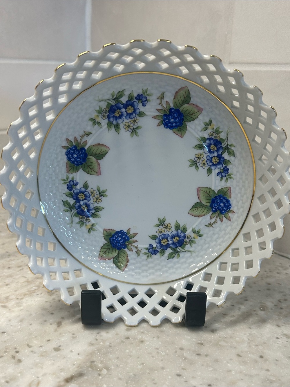 Hollohaza Classic Collection Floral Hand Painted Porcelain Bowl 8in Hungary